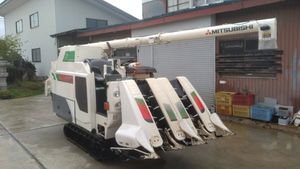 三菱コンバイン２条刈　グレンタンク　藁結束機付 三菱コンバイン2条刈 グレンタンク 藁結束機付