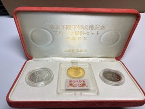 皇太子殿下御成婚記念 銀製硬貨セット(希少純銀100ｇ) 皇太子殿下御成婚 純銀(セット)の中古価格は58,146円｜記念硬貨の新品