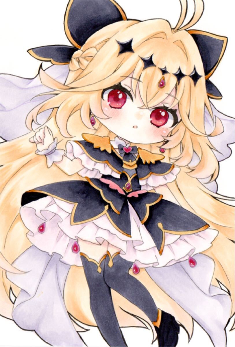 手描きイラスト 名探偵プリキュア！ キュアアルカナ・ シャドウ A6