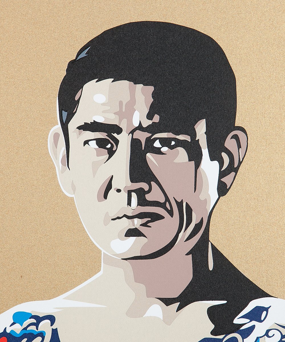 1on1】真作 コンラッド・リーチ 『高倉健』 シルクスクリーン 直筆