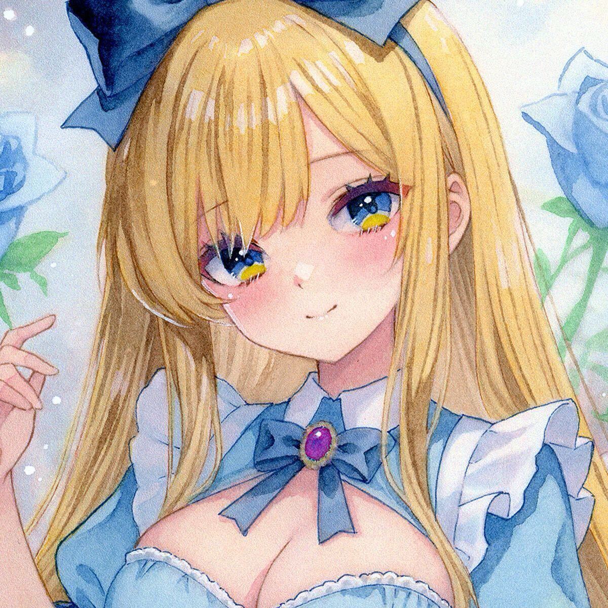 同人手描きイラスト 不思議の国のアリス メイド オリジナル 女の子