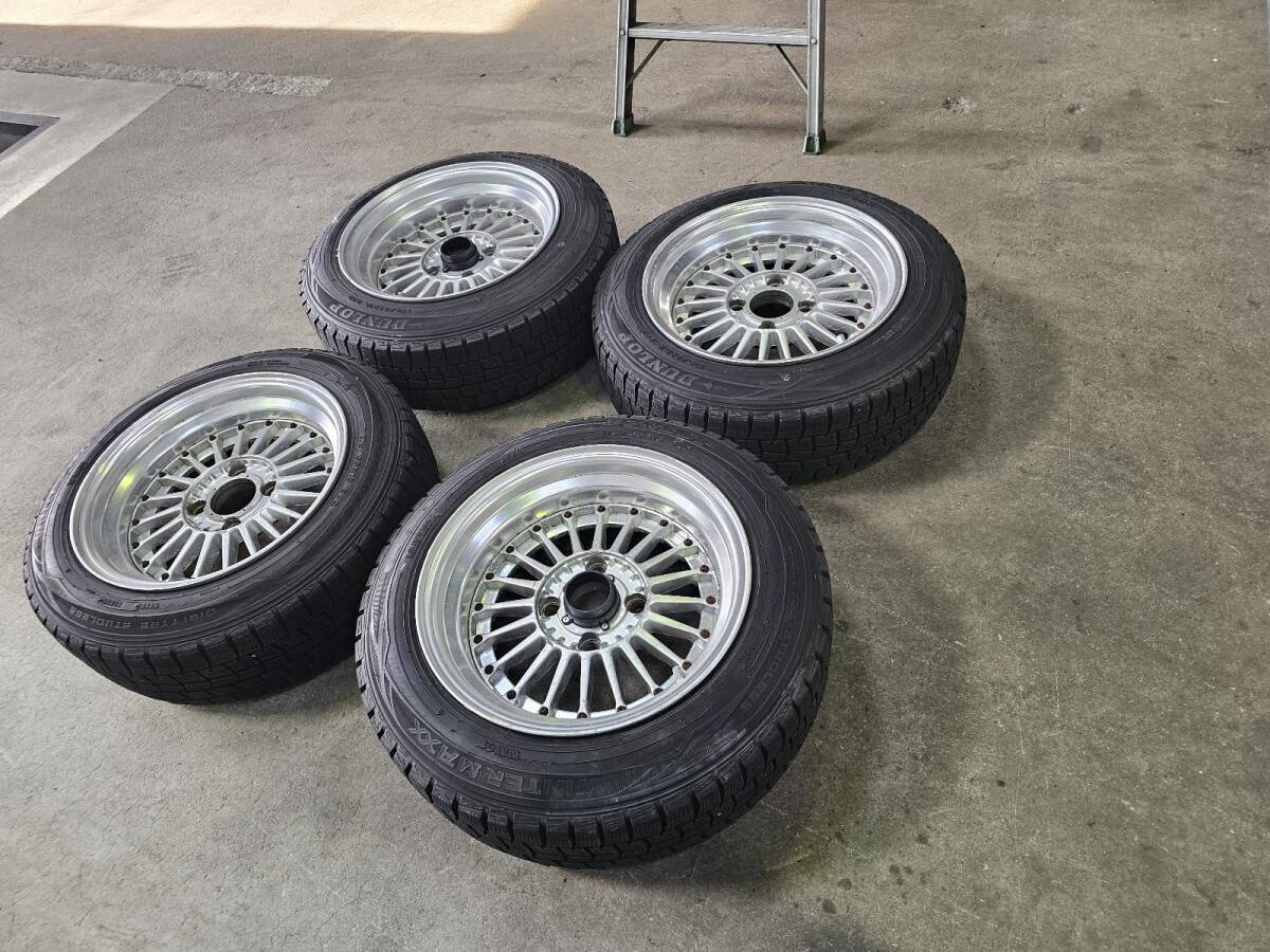 15インチ114.3ワークEウイング4穴、F6.5jjR7jjオフセット12中古 旧車15インチ当時物 ワーク work EWING E-WING 4H 114.3 GX71 街道
