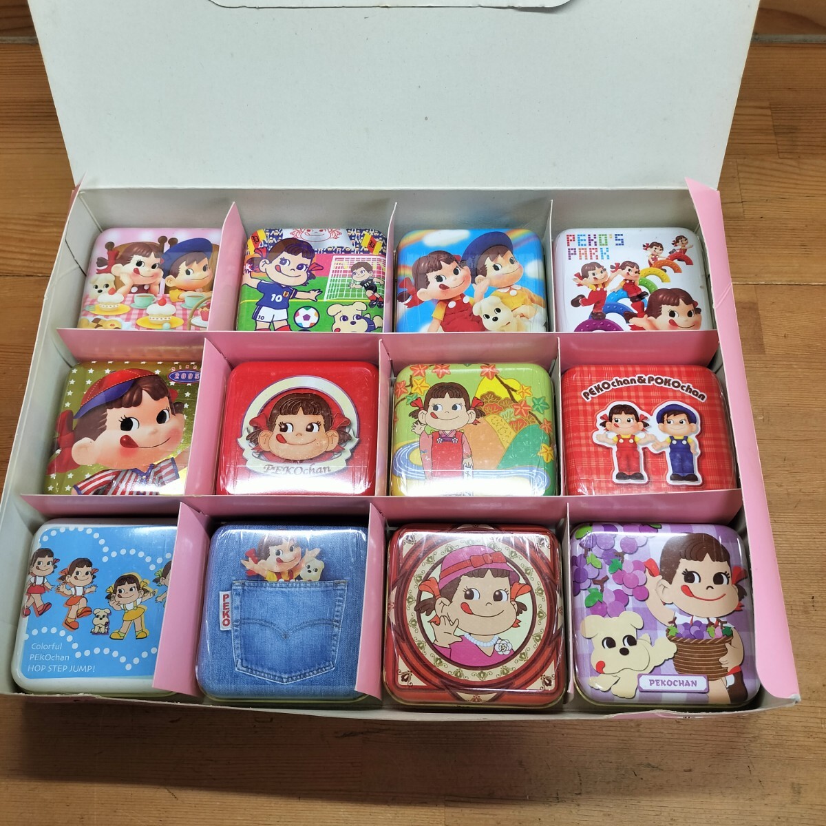 不二家 ペコちゃん ポコちゃん ミニ缶 12缶セット レトロ 2006 当時物