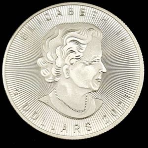 2021年/カナダ メイプルリーフ銀貨 /新品 メイプルリーフ 銀貨の値段と