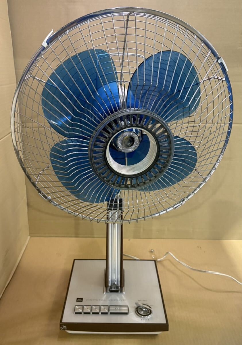 動作品 東芝 CRYSTAL ZEPHYR SF-35C 青羽根 レトロ扇風機 首振りOK