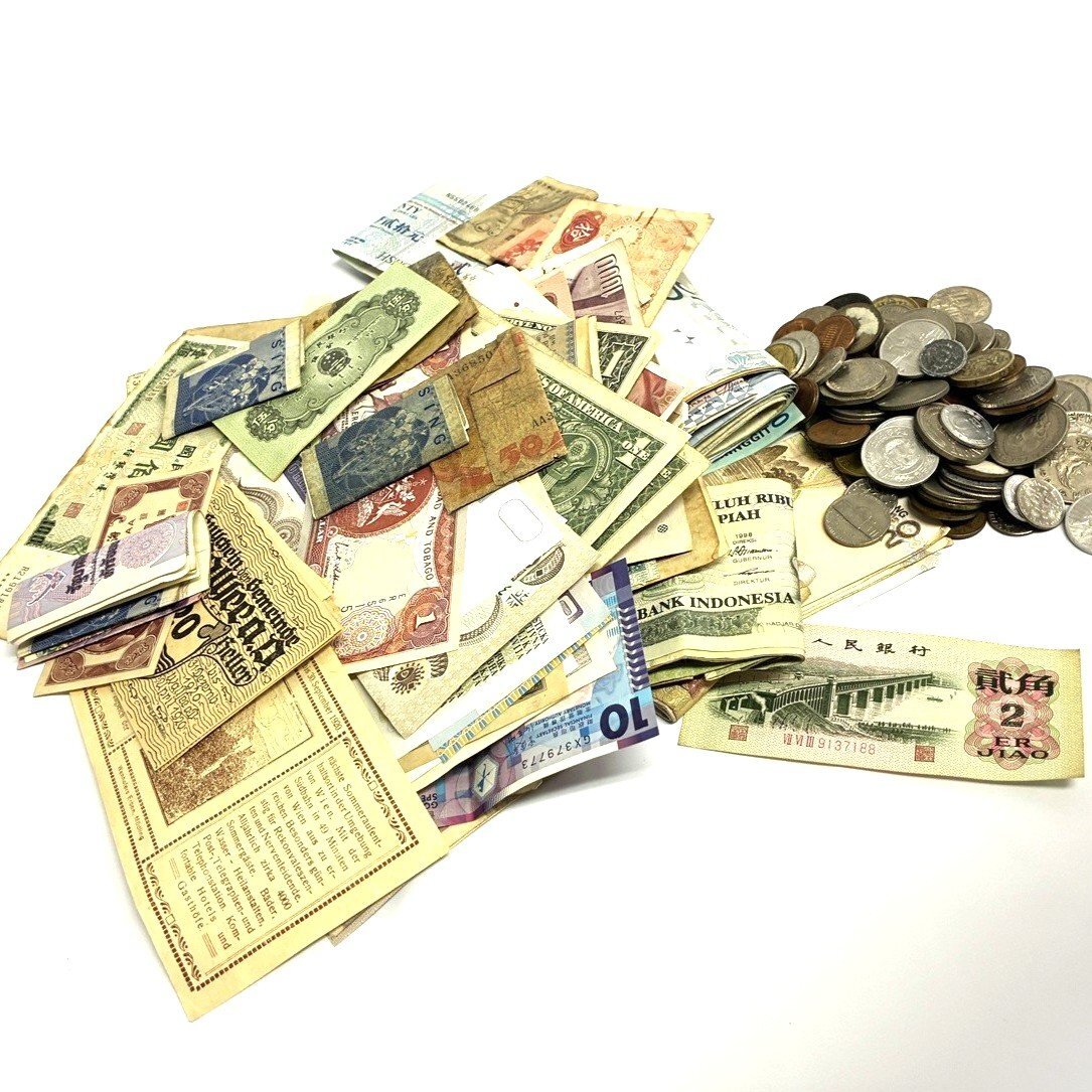 0729】外貨 外国銭 おまとめ 大量 硬貨 紙幣 中国 韓国 アメリカ