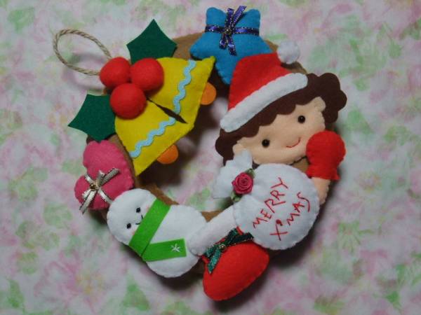 ハンドメイドフェルト クリスマスリース 手作り クリスマスリース 売買されたオークション情報 Yahooの商品情報をアーカイブ公開 オークファン Aucfan Com