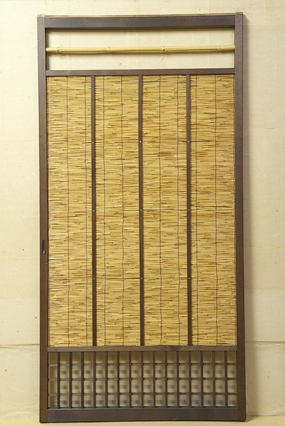 す戸 簾戸 四枚立 竹編み ○ 建具 夏障子 簀戸 竹簾 竹すだれ(戸