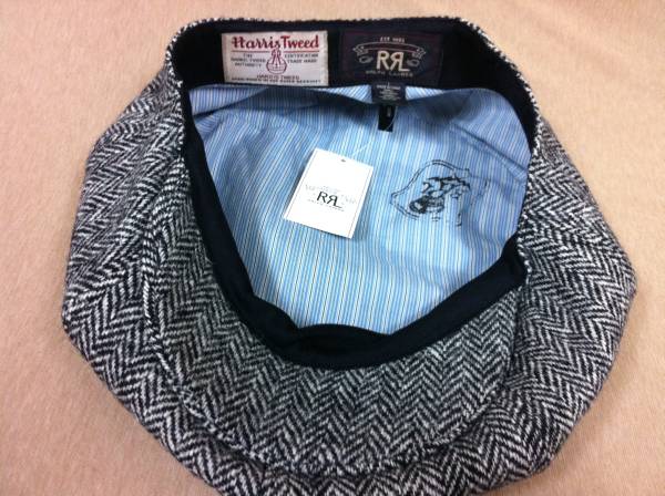 ジョニーデップ着RRL Harristweed ツイードキャスケットF&E M