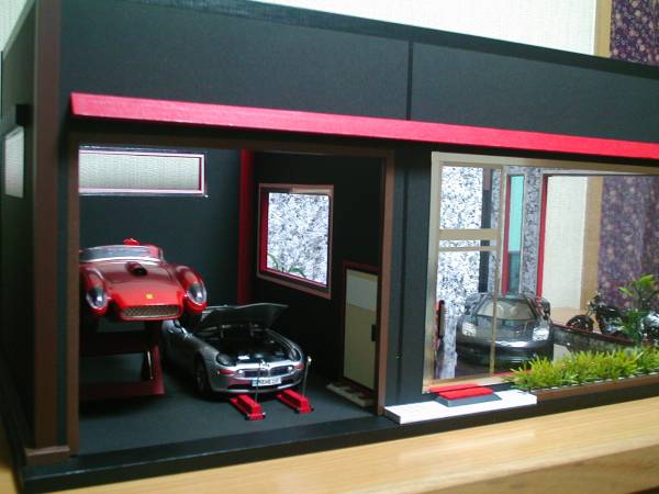 完成品 1/24車用 ガレージジオラマ ピット＆ショールーム6(完成品
