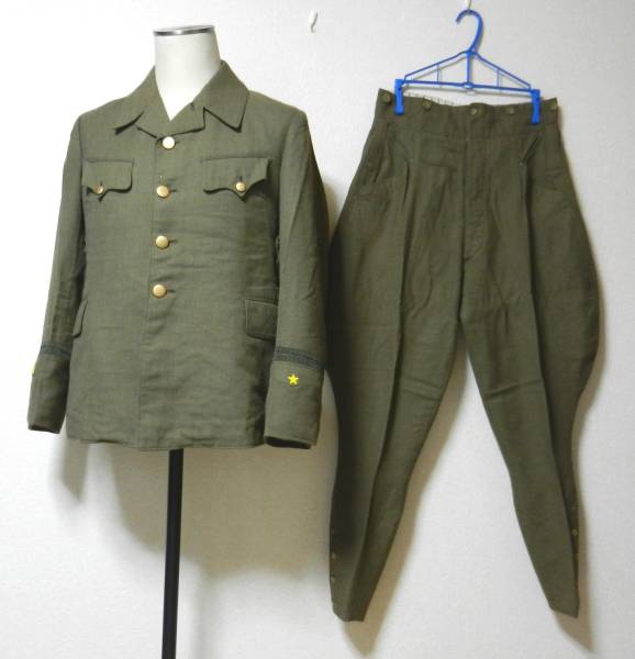 旧日本陸軍・三式少佐用防暑衣、短袴（脇下開口式） 軍衣軍刀帯(制服