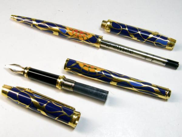 ☆エリーゼ/elysee/万年筆+ボールペン/18K GOLD/中古美品☆(万年筆一般