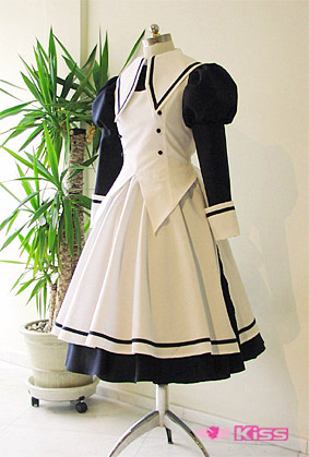 コスプレ衣装○KISS製ラッフルズメイド○XSサイズ濃紺(メイド服