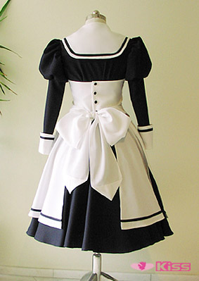 コスプレ衣装○KISS製ラッフルズメイド○XSサイズ濃紺(メイド服