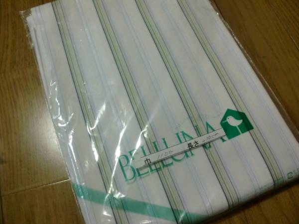 白地×グリーン系ストライプ・シャツ生地♪110巾×230㎝_1