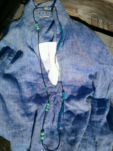 ヒロシマグラス・天然石のIネックレス☆Sarah Maggie_1