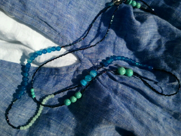 ヒロシマグラス・天然石のIネックレス☆Sarah Maggie_2