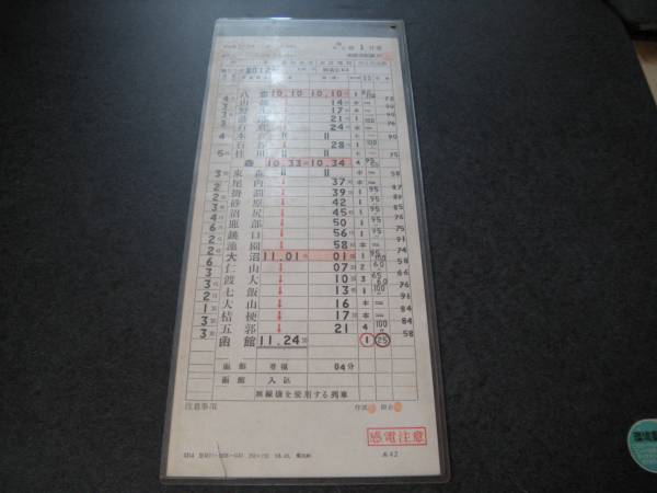 函館運転所 昭和63年 キハ82 特急北斗 スタフ 時刻表(廃品、放出品