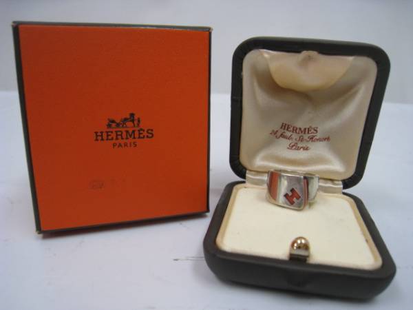 【HERMES エルメス】キャンディ リング ロゴ 指輪シルバーピンク