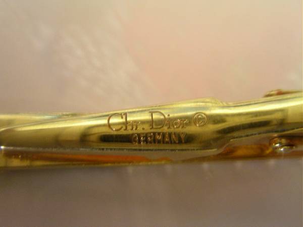 Christian Dior ディオール タイピン ゴールドカラー ネクタイ_3