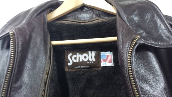 SCHOTT643EVS ライダース 美中古38 即決有ライナー付 希少BC色 