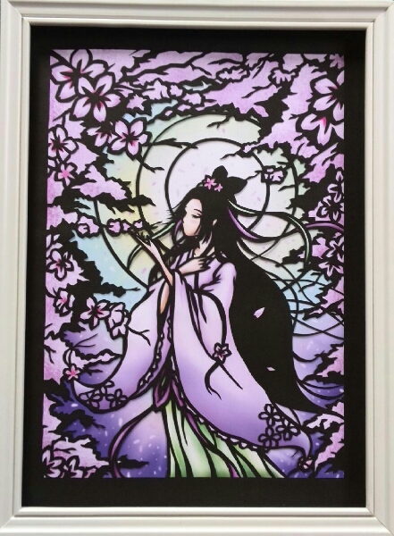 切り絵 さくや姫と桜 神話 女神 コノハナサクヤ イラスト その他 売買されたオークション情報 Yahooの商品情報をアーカイブ公開 オークファン Aucfan Com