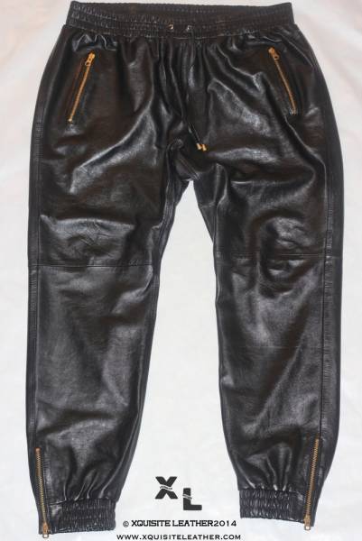 ADYN ジョガーパンツ （ADYN FULL LEATHER JOGGER WITH ZIP DETAILING 