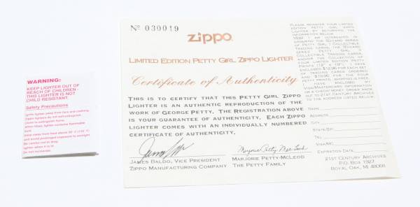 ZIPPO ペティーガール No.3