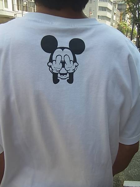 ミッキーパロディ半袖tシャツネクタイ風プリント白mzoob イラスト キャラクター 売買されたオークション情報 Yahooの商品情報をアーカイブ公開 オークファン Aucfan Com