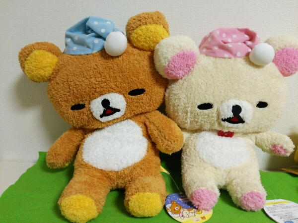 リラックマ☆ちょーふわ夜ふかしぬいぐるみ☆全2種☆美品 