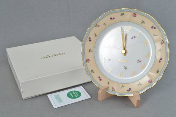 X-D003 ノリタケ Noritake 皿時計 C5451 1575 花柄 中古 21cm(ノリタケ