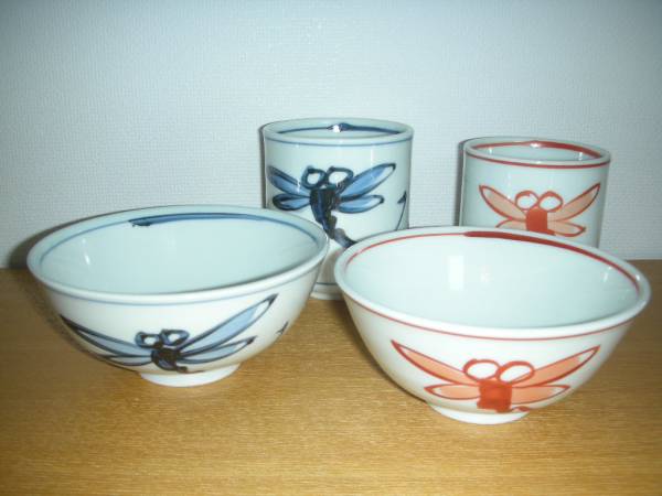 未使用品□橘吉□たち吉□とんぼ□夫婦茶碗□湯呑みセット□ペア 