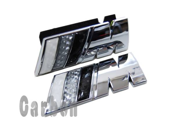 BMW ///Mカーボン前後エンブレム白銀黒 E36 E38 E39 F30 F35 E46