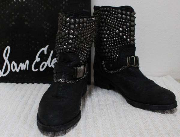 ☆ サムエデルマン黒 スタッズ ショートブーツ(38 24.5~25 gaga