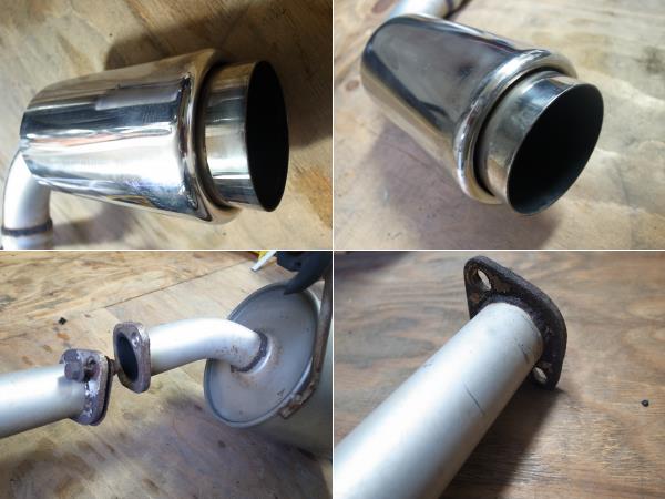 J131G テリオスキッド 社外マフラー & 中間パイプ 斜め砲弾(社外品 