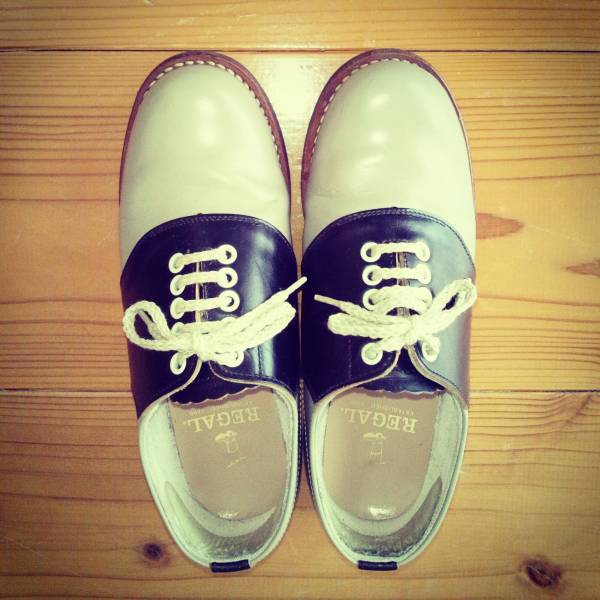 REGAL・リーガルサドルシューズ・黒×グレー・22.5ｃｍ