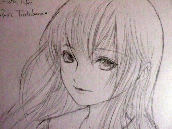 たちばなゆき　マリア様がみてる　直筆イラストサイン色紙