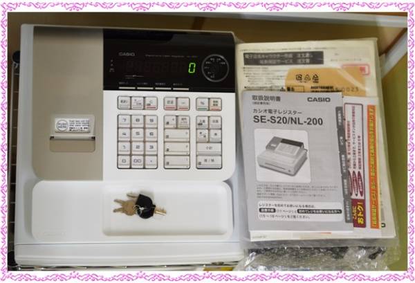 ☆CASIO☆カシオ 電子 レジスター☆SE-S20/NL-200☆白☆ロール付_1