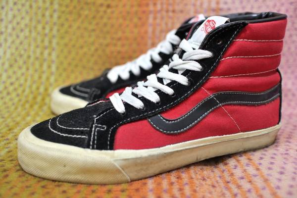 ☆USA製70s VANS SK8-HI 赤×黒 TM表記 6.5☆ハイトップERA80s(24.5cm 