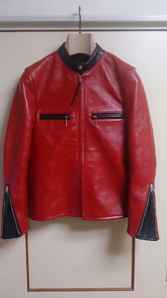 リアルマッコイズ BUCO J-100 赤 38 ブコ 美USED(ライダースジャケット