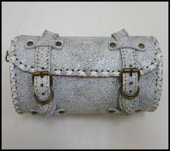 牛革2Wayショルダー ドラムバッグ白/厚革タイプ/ヴィンテージ風