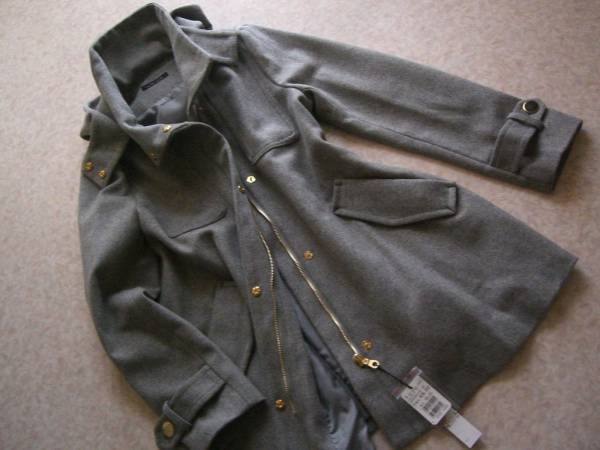 スコットクラブ★３万９千円 グレー フード付きコート★Ｍ９号