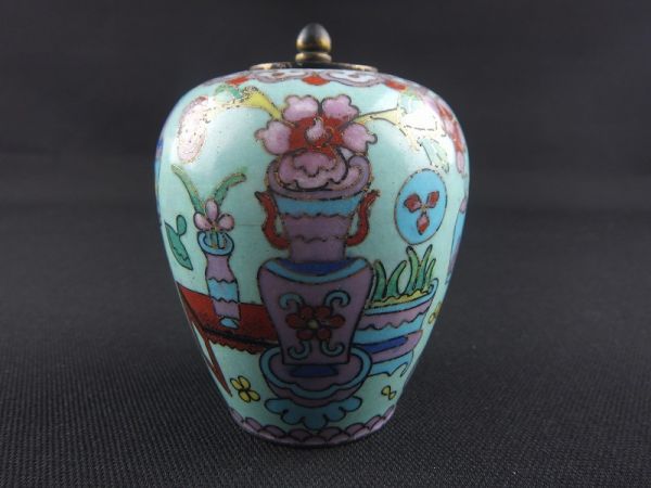 《御茶席道具》 七宝 花図 小壺 約160g 小物 《a4》