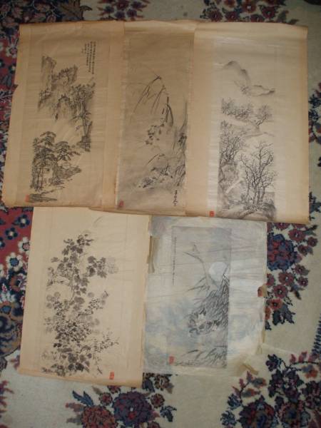 正村竹亭】紙本 月 鳥 花 山 虫 人物 家 真筆保証 r33伝来品 肉筆 書簡