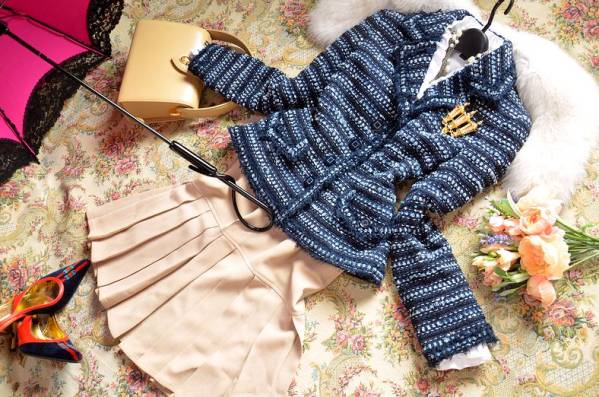 銀座マギー*8.2万ビジュー付きお嬢様ツイードジャケット*毛maggy