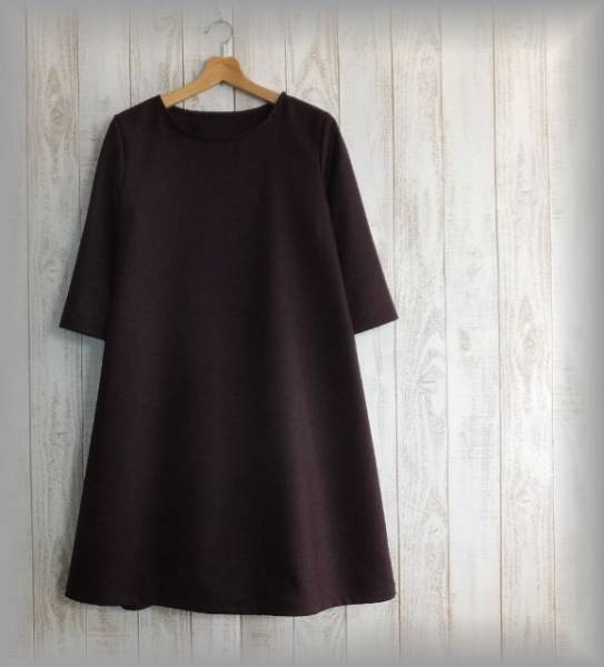 ♪ハンドメイド ソフトウールシンプルAラインop 赤むらさき♪