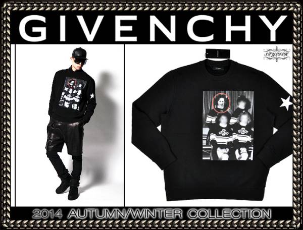 1円GIVENCHY14aw黒チアリーダーフォトスタープリントトレーナーM