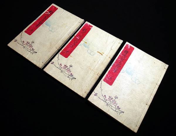◆艶本『釈花八粧矢的文庫』三冊揃 国盛画 四頁見開他／春画枕絵