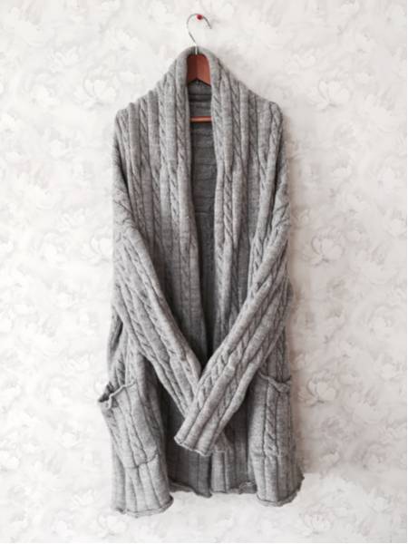 green label relaxing ケーブルニットコート ガウンコート