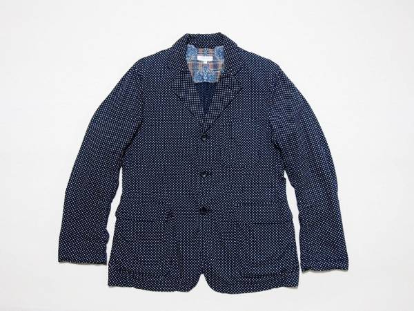 14SS Engineered Garments Baker Jacket M Polka Dot navy